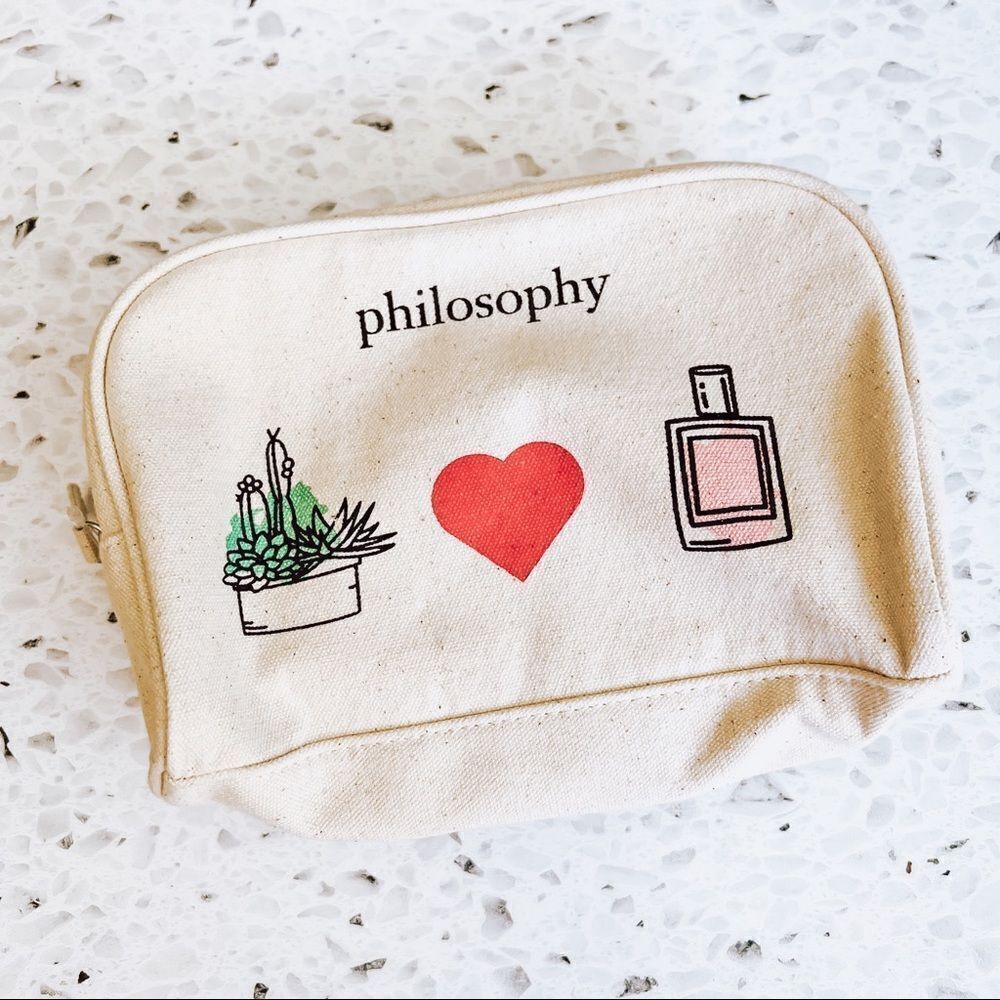 ANAIK CREAM Philosophy Makeup Cosmetics Bag NWT